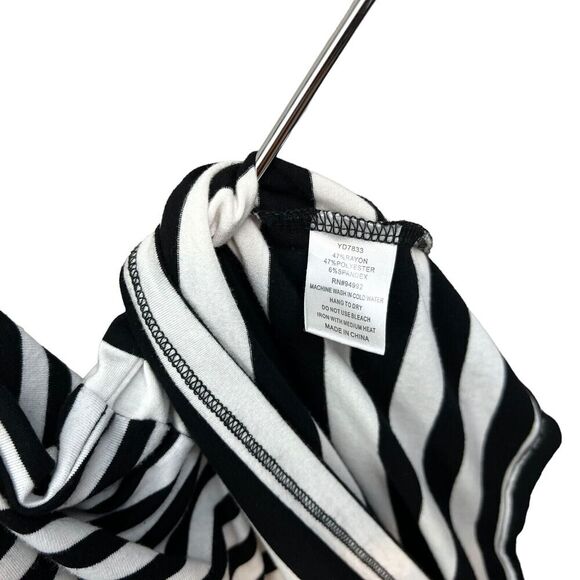 Patrizia Luca Stripe Midi Dress Stretch Striped Asymmetric Hem Sleeveless Sz S - Picture 7 of 7